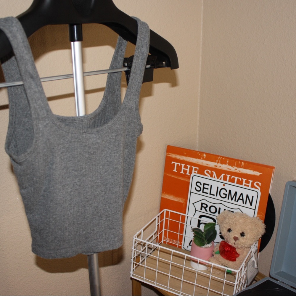 Gray Knit Tank Top
